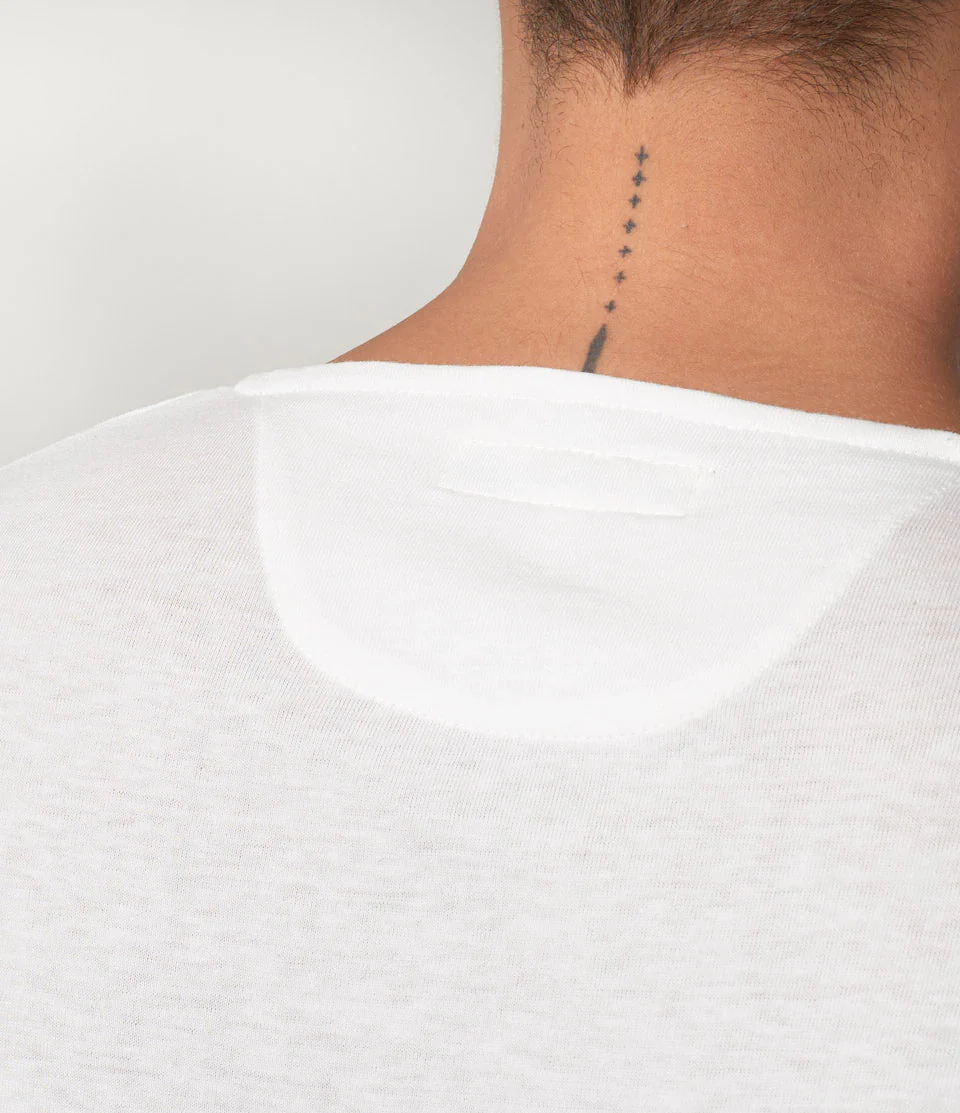 103 Loopwheeled Maco-Imit Short Sleeve Henley - Image 3