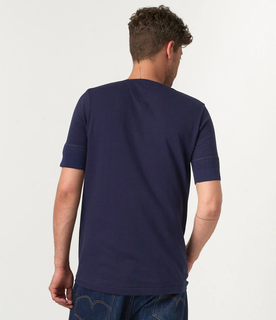 103 Loopwheeled Maco-Imit Short Sleeve Henley - Image 4