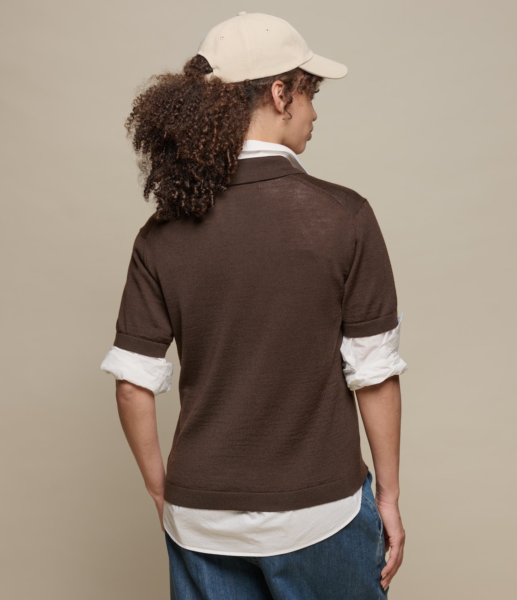 Refined Merino Wool Short Sleeve Women's Polo Shirt - Image 3