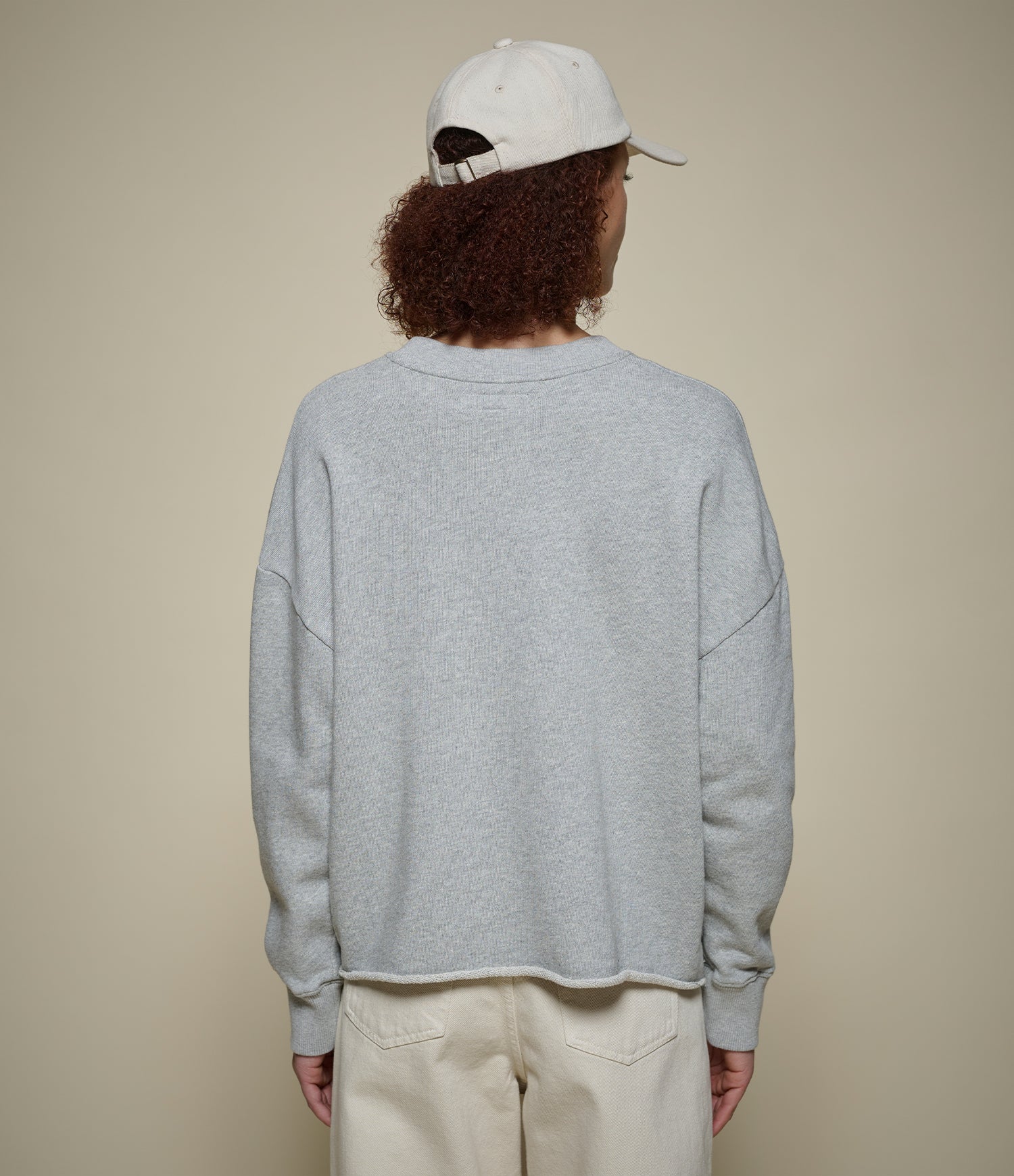 Retro Fleece Sweatshirt With Open Edge On Hem - Image 5