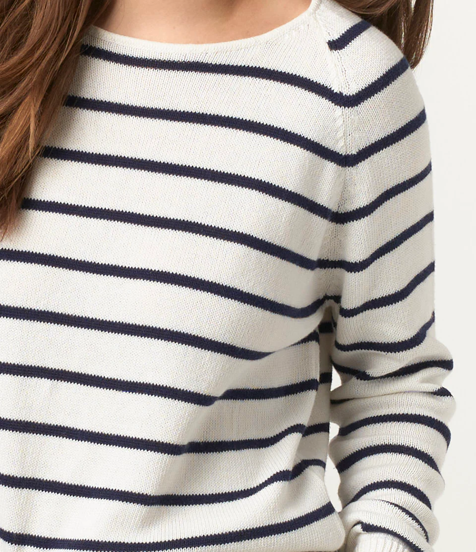 Striped Cropped Cotton-Cashmere Sweater - Image 3
