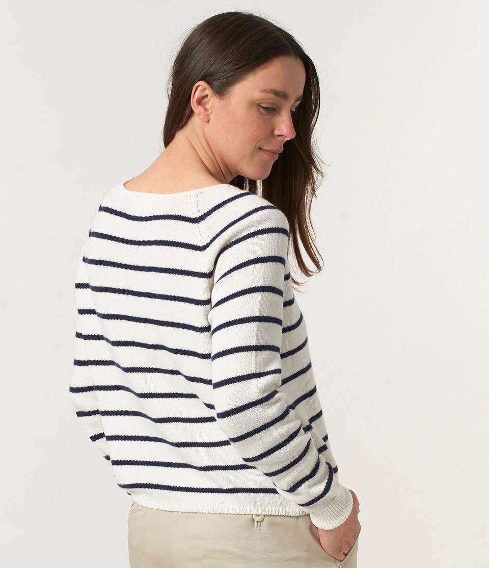 Striped Cropped Cotton-Cashmere Sweater - Image 4