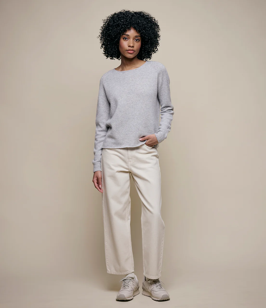 Lightweight Merino Wool-Cashmere-Silk Raglan Sweater - Image 3