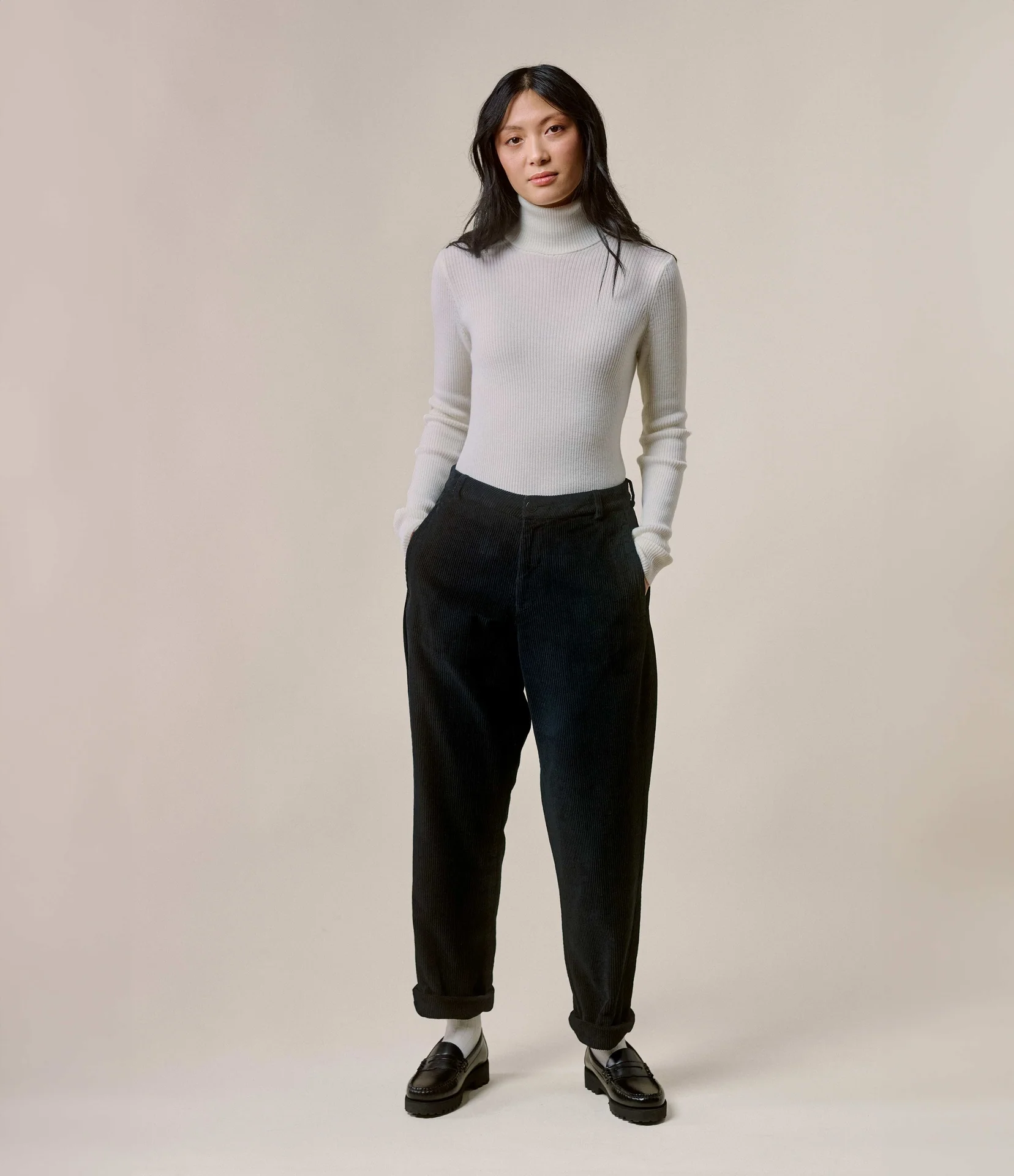 1955s Bold Cotton Corduroy Women's Ankle Length Chino Pants - Image 5